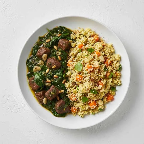 Lebanese Beef sabanekh stew with Carrot Cous Cous Mix